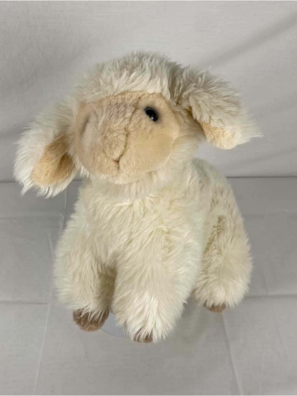 KinderGund Plush Lamb Sheep Stuffed Animal Rattle Vintage 1988 Cream Soft Toy
